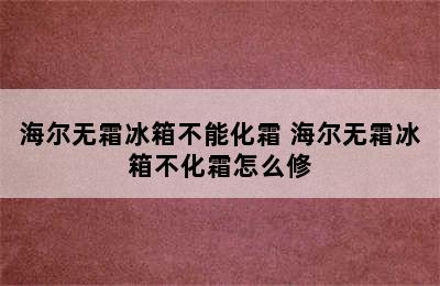 海尔无霜冰箱不能化霜 海尔无霜冰箱不化霜怎么修